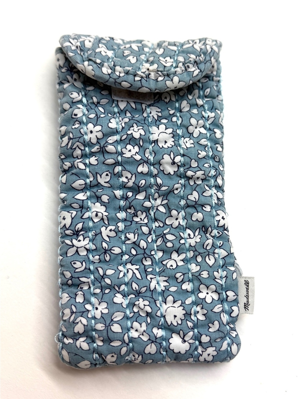 Madewell Blue Floral Soft Quilted Fabric Glasses Sunglasses Case - Picture 3 of 5